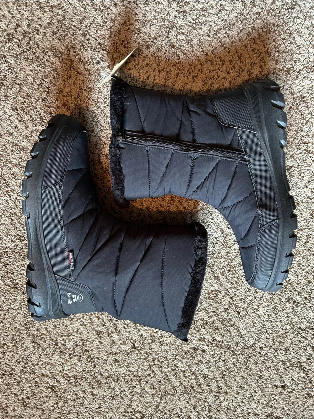 Kamik Snowdon Zip Waterproof DriDefense -22F Faux Fur Collar women's size 11
